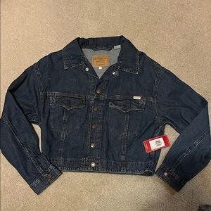Women’s Signature by Levi Strauss Dark Blue Cropped Jean Jacket